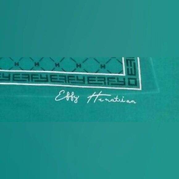 Effy Hematian Turquoise Long Scarf Vintage - Picture 6 of 11